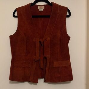 Vintage Casual Corner Burnt Orange Suede Vest